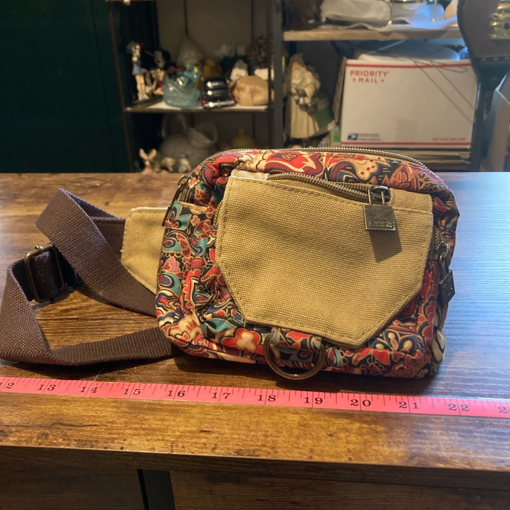 Black Butterfly multi color canvas belt bag/fanny pack